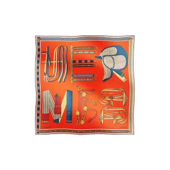 HERMES Silk Scarves Women's Orange