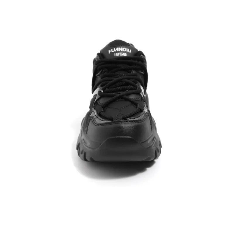 HUANQIU Cushioned Anti-Slip Wear-Resistant Lightweight Height Increasing Low-Top Chunky Sneakers Women's Ecru-2