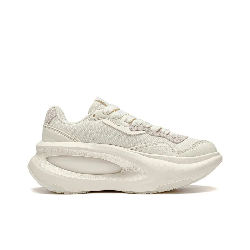LiNing Yun You Ocra Cushioning, Slip Resistant, And Abrasion Resistant Low Top Casual Shoes Unisex Beige-1