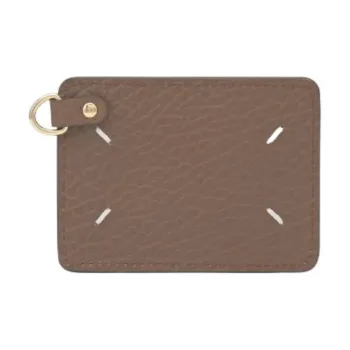 Maison Margiela Grain Leather Key Ring Card Holder Women's Brown