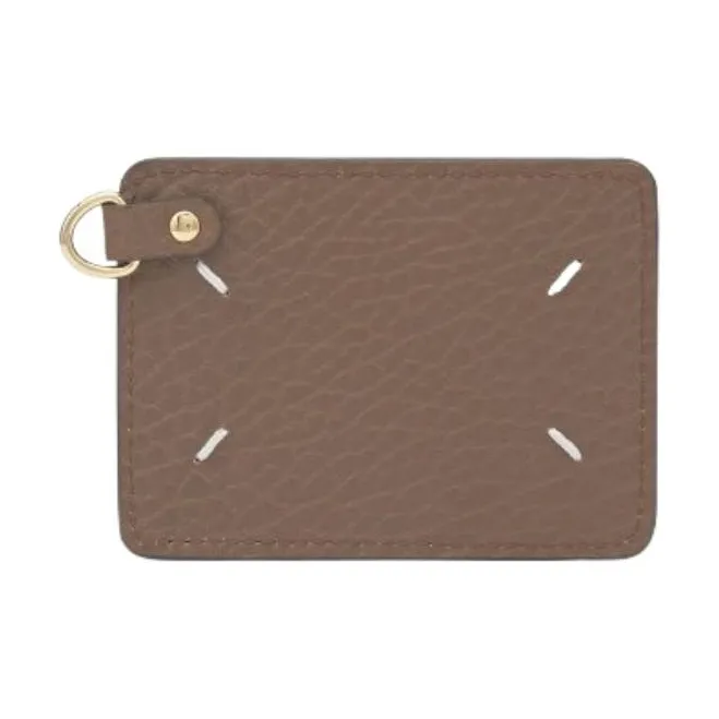 Maison Margiela Grain Leather Key Ring Card Holder Women's Brown-0