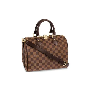 LOUIS VUITTON Speedy Cowhide Patchwork Canvas Pillow Bag, Shoulder Bag, Crossbody Bag, Handbag Women's Tan