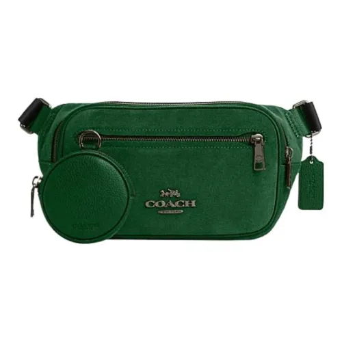 COACH Elias Cowhide Leather Shoulder Bag Crossbody Bag Sling Bag Fanny Pack Small Size Men's Green