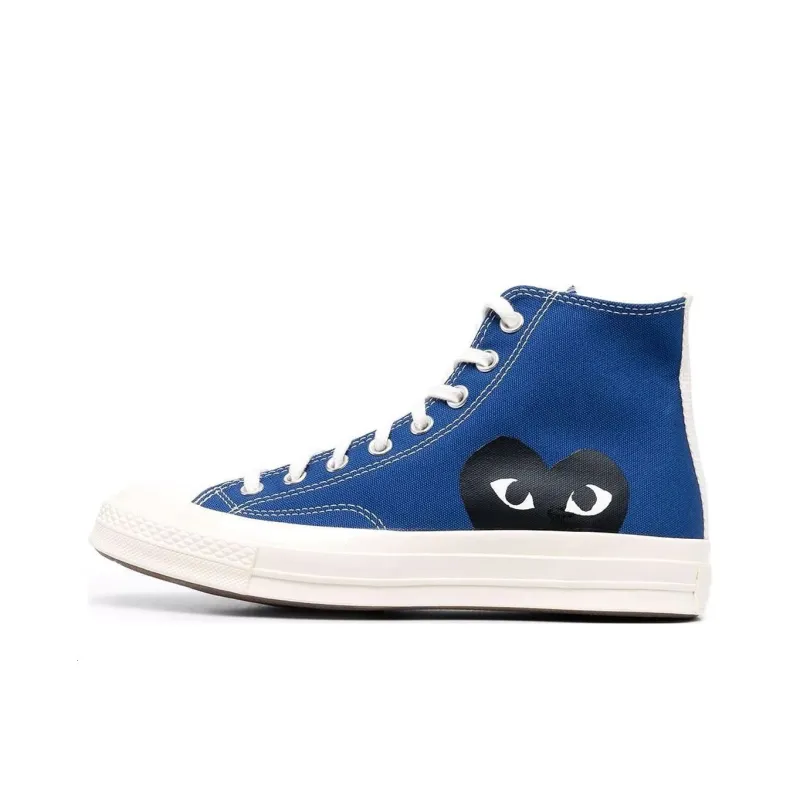 CDG High Top Skateboard Shoes Men's Blue-0