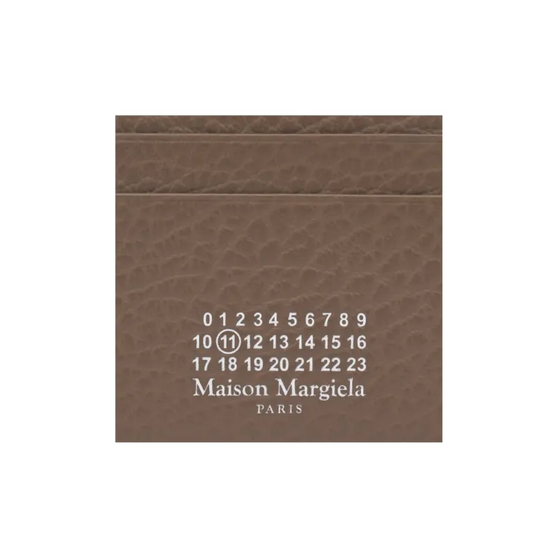 Maison Margiela Grain Leather Key Ring Card Holder Women's Brown-5