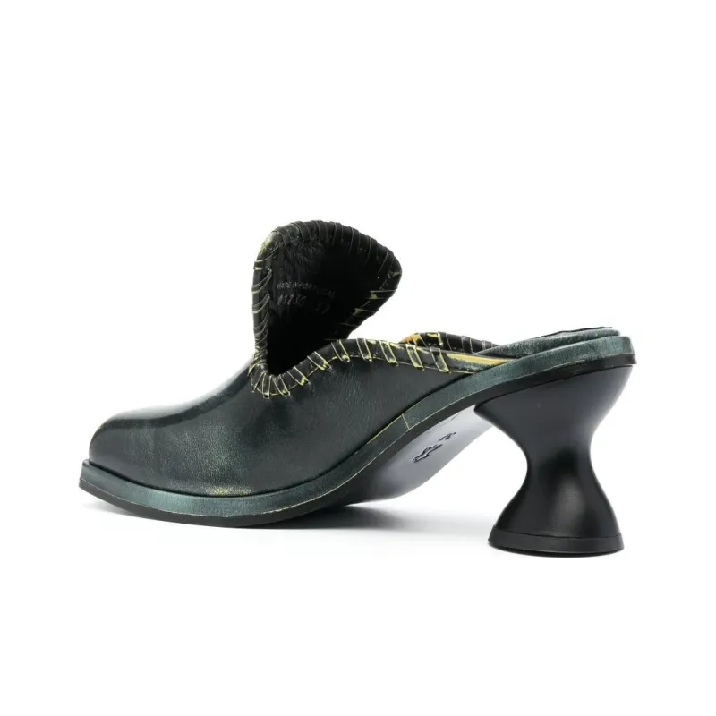 ECKHAUS LATTA 75mm Square toe Leather Mules Women's-3