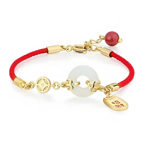 Best Wishes Hetian Jade Bracelets Unisex White Jade
