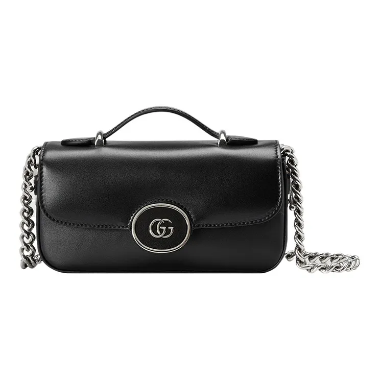 GUCCI Leather Portable Crossbody Bag Shoulder Bag Mini Women's Black-0