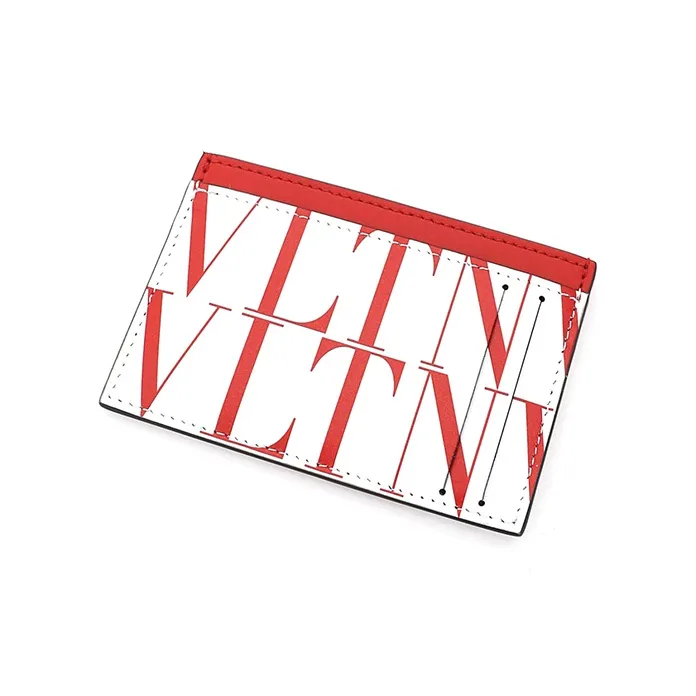 Valentino Cow Leather Card Holder Men's White-1
