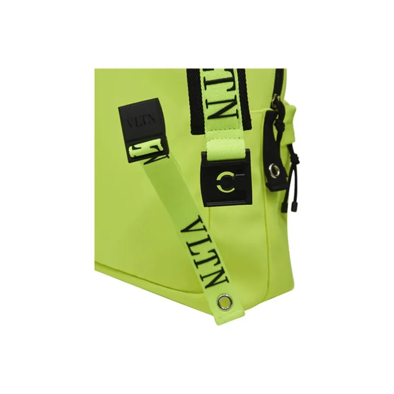 Valentino Nylon Fabric Backpack Men's Neon Green-3
