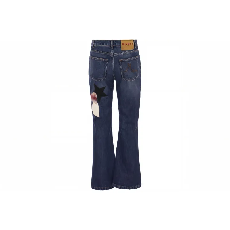 MARNI Patch Detailed Flared Jeans-1