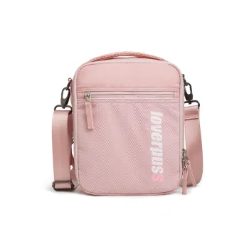 LOVERPUSS Nylon Casual Square Bag IPad Bag Crossbody Shoulder Bag Unisex Pink/Cool Black