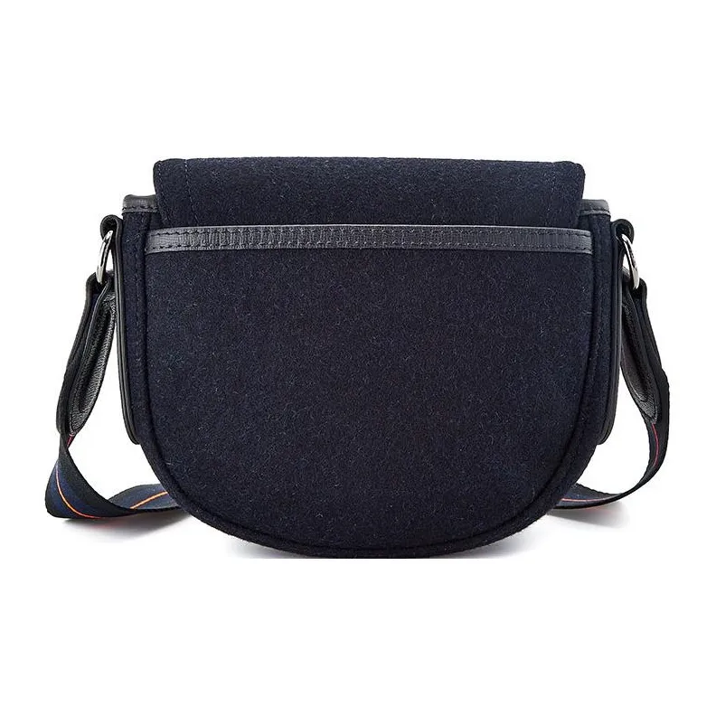LONGCHAMP Wool Saddle Bag Shoulder Bag Crossbody Bag Regular Women's Black-3