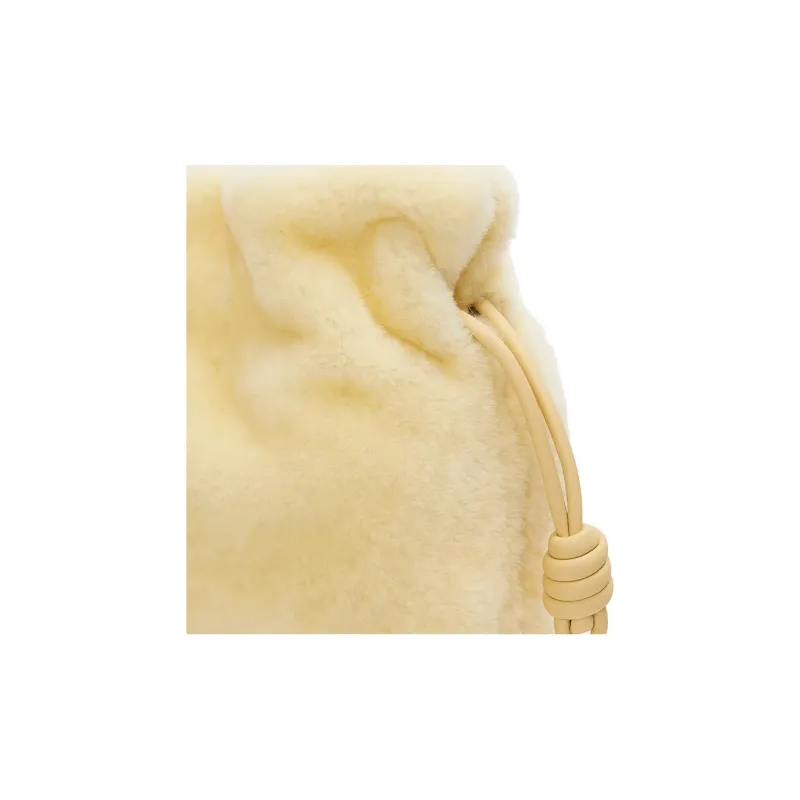 LOEWE Flamenco Shearling Shoulder Bag Crossbody Bag Clutches Regular Women's Vanilla Yellow-5