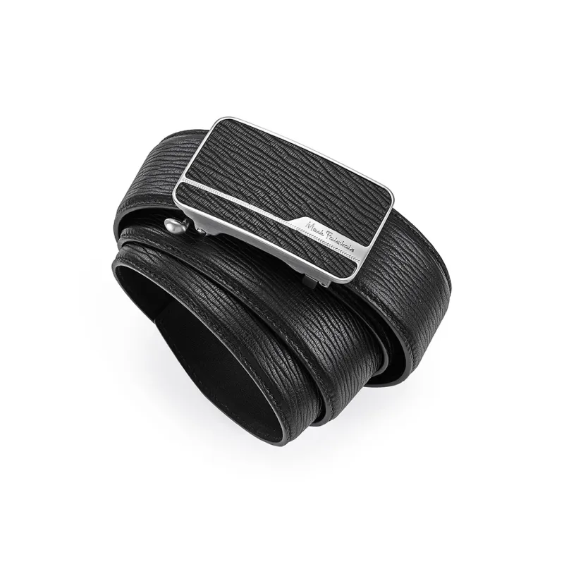 FAIRWHALE Water Ripple Business Cow Leather Belts Men's Width 3.4CM-3