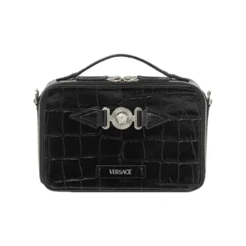 VERSACE MEDUSA BIGGIE Series Cow Leather Messenger Bag Crossbody Bag Shoulder Bag Regular Men's Black