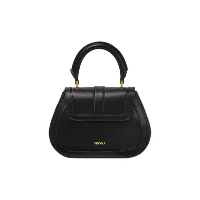 VERSACE Greca Goddess Cow Leather Shoulder Bag Crossbody Bag Handbag Mini Women's Black-2