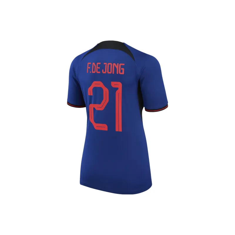Nike Netherlands National Team 2022/23 Stadium Away Frenkie De Jong Women's Nike Dri-FIT Soccer Jersey-1