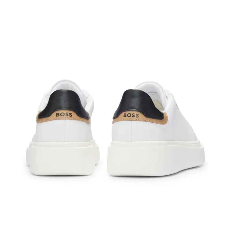 HUGO BOSS Wear-Resistant Low-Top Skateboard Shoes Women's White Black-3