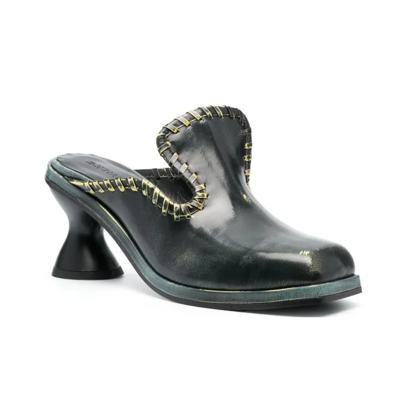 ECKHAUS LATTA 75mm Square toe Leather Mules Women's-2