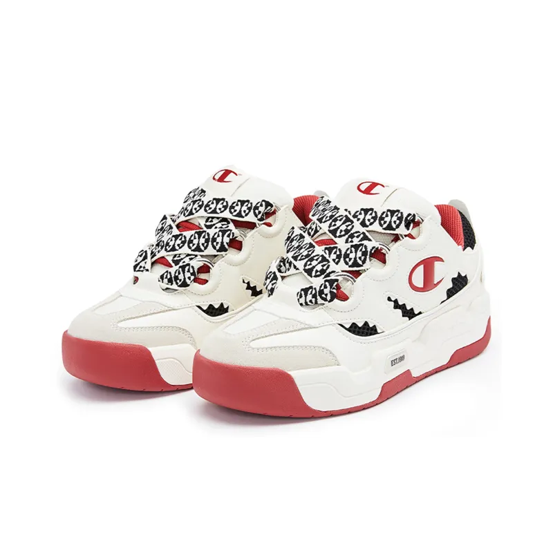Champion Slip Resistant Low Top Skateboard Shoes Women's Red-2