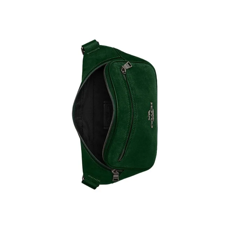 COACH Elias Cowhide Leather Shoulder Bag Crossbody Bag Sling Bag Fanny Pack Small Size Men's Green-2