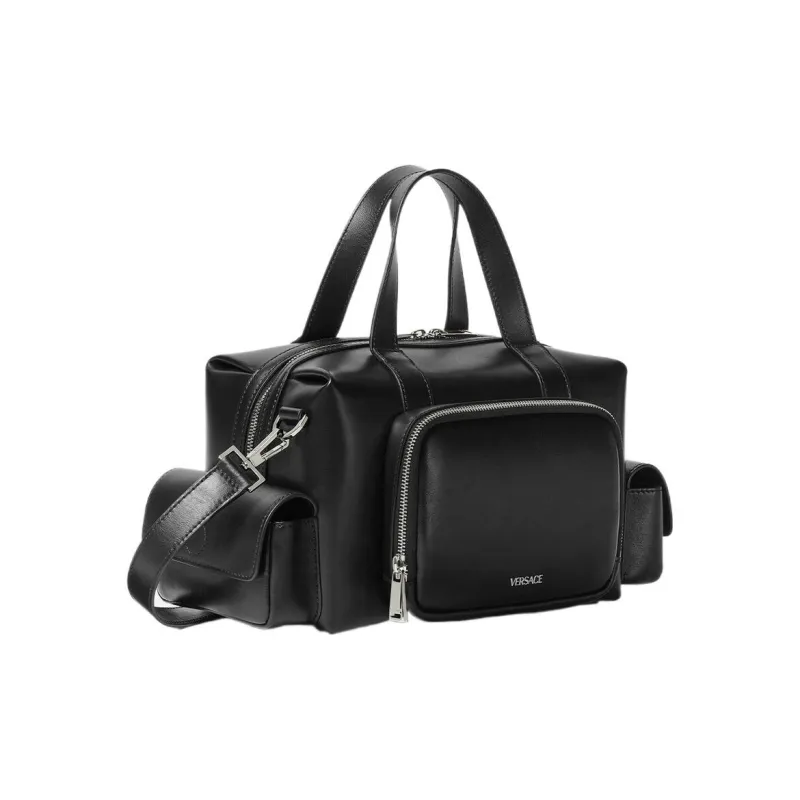 VERSACE Cow Leather Camera Bag Shoulder Bag Crossbody Bag Handbag Regular Men's Black-1