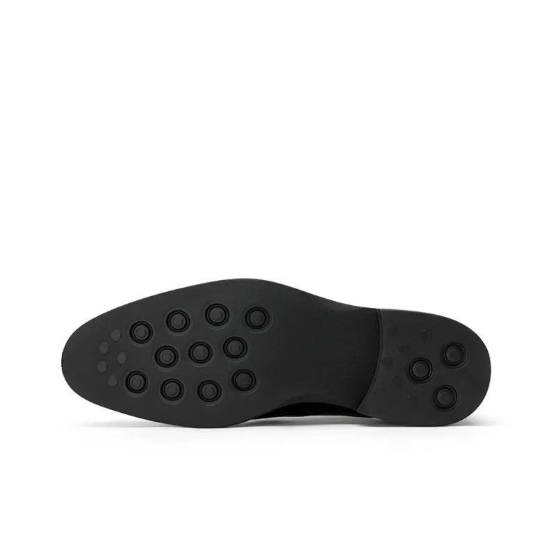 GOLDLION Dress Shoes Men Low Top Black/Brown-4