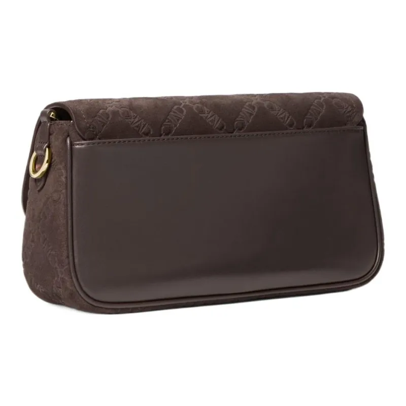 MICHAEL KORS PARKER Suede With Leather Handbag, Shoulder Bag Women's Chocolate Brown-1