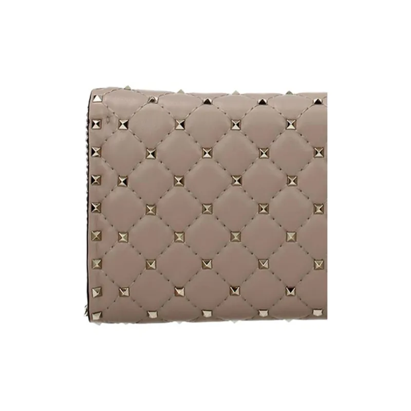 Valentino GARAVANI Leather Shoulder Bag Crossbody Bag Medium Size Women's Light Brown-4
