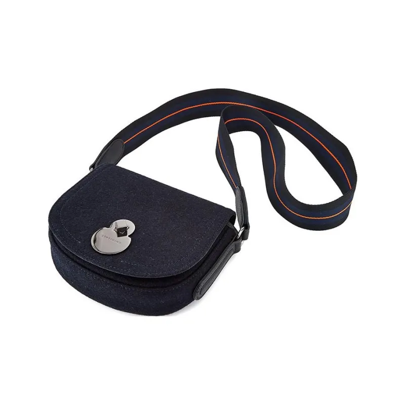 LONGCHAMP Wool Saddle Bag Shoulder Bag Crossbody Bag Regular Women's Black-4