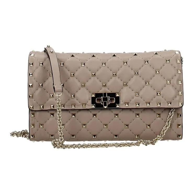 Valentino GARAVANI Leather Shoulder Bag Crossbody Bag Medium Size Women's Light Brown-0