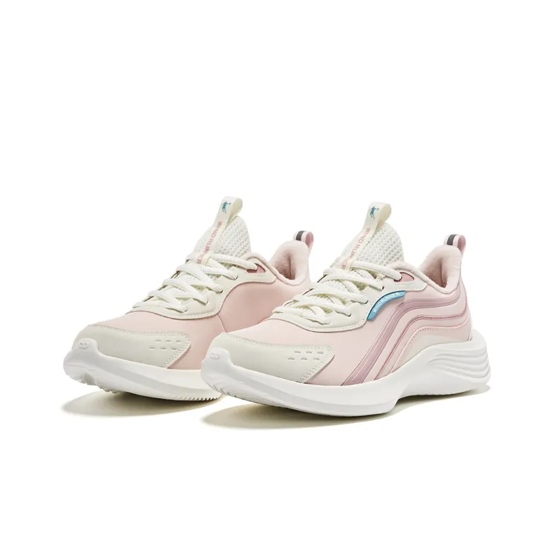 QIAODAN Cushioning Wear Resistant Low Top Running Shoes Women's Cloud Pink-2