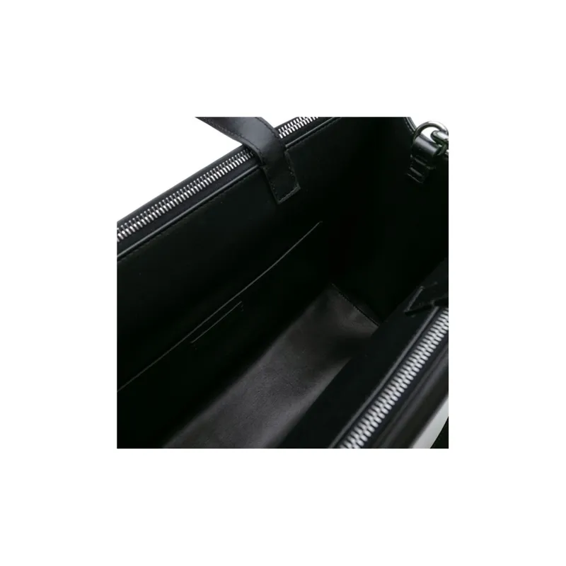 Valentino Leather Laptop Bag Regular Men's Black-3