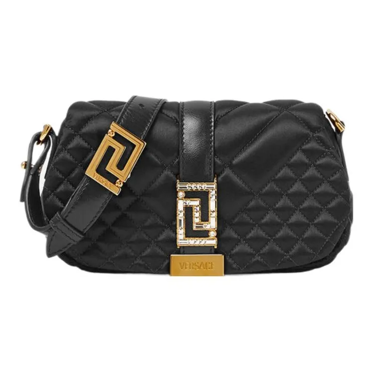 FANSIZHE Greca Goddess Viscose Blended Silk Blended Sheepskin Crossbody Bag Shoulder Bag Women's Black-0