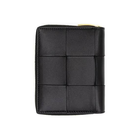 Bottega Veneta Lambskin Wallet Small Size Women's Black-1