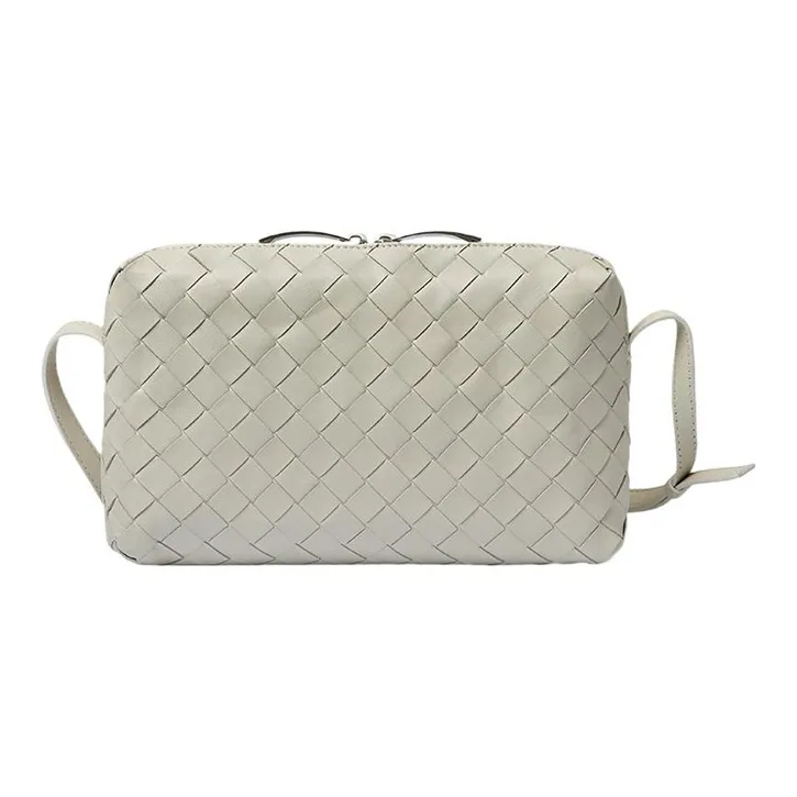 Bottega Veneta Leather Crossbody Bag, Shoulder Bag Women's White-2