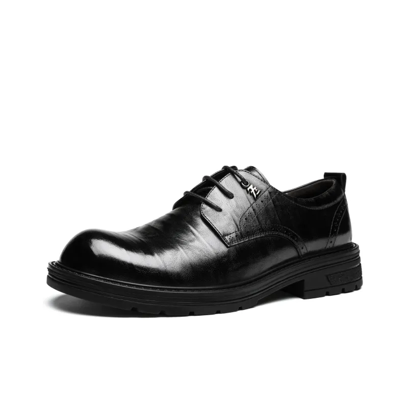 CHINT Dress Shoes Men Low Top Black-1