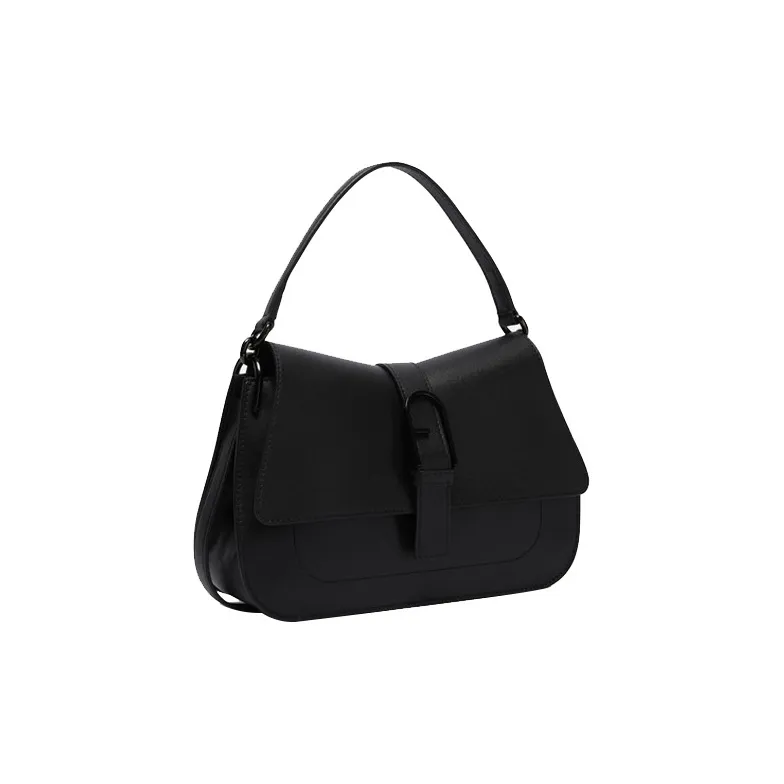 Furla Calfskin Shoulder Bag, Crossbody Bag, Handbag Medium Size Women's Black-1