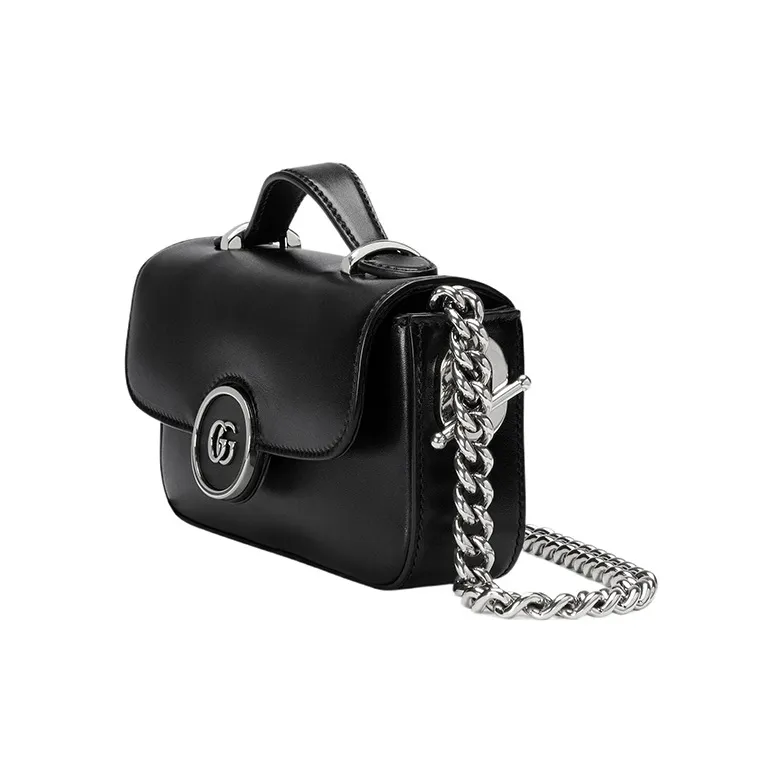 GUCCI Leather Portable Crossbody Bag Shoulder Bag Mini Women's Black-1