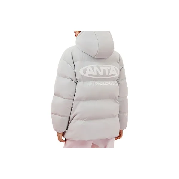 ANTA Sports Life Collection Down Jackets Women's White Gray Green-1