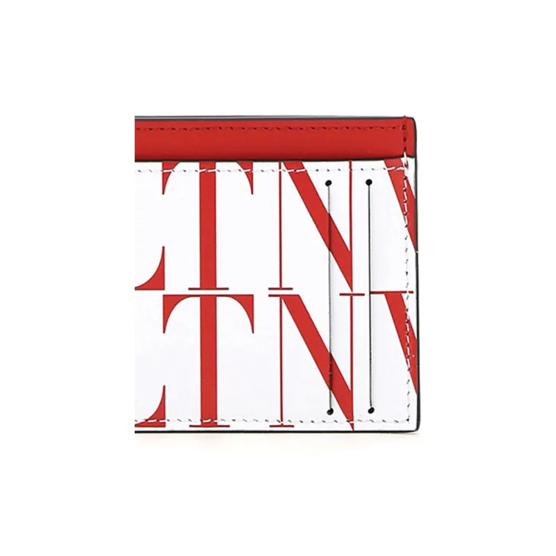 Valentino Cow Leather Card Holder Men's White-3
