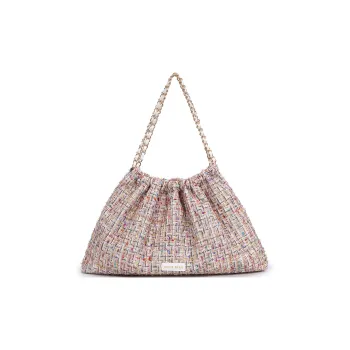 UNITE STAR Polyester Tote Shoulder Bag Underarm Regular Women's Coral White-pink/black