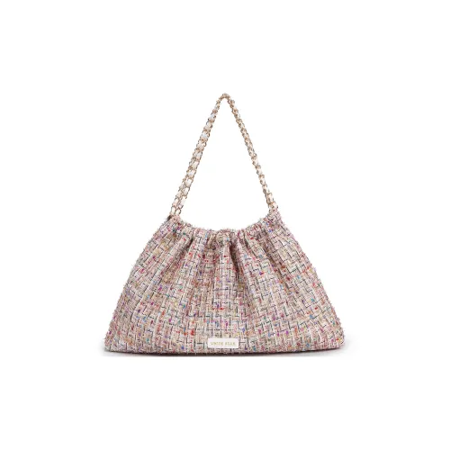 UNITE STAR Polyester Tote Shoulder Bag Underarm Regular Women's Coral White-pink/black
