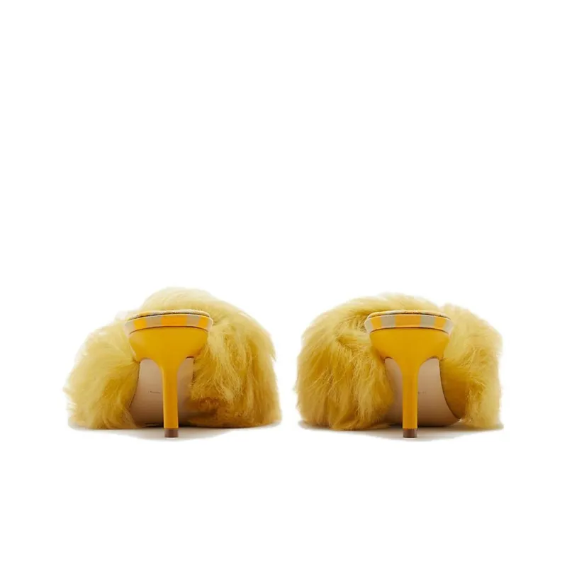 Burberry 60mm Shearling Open-toe Sandals-3