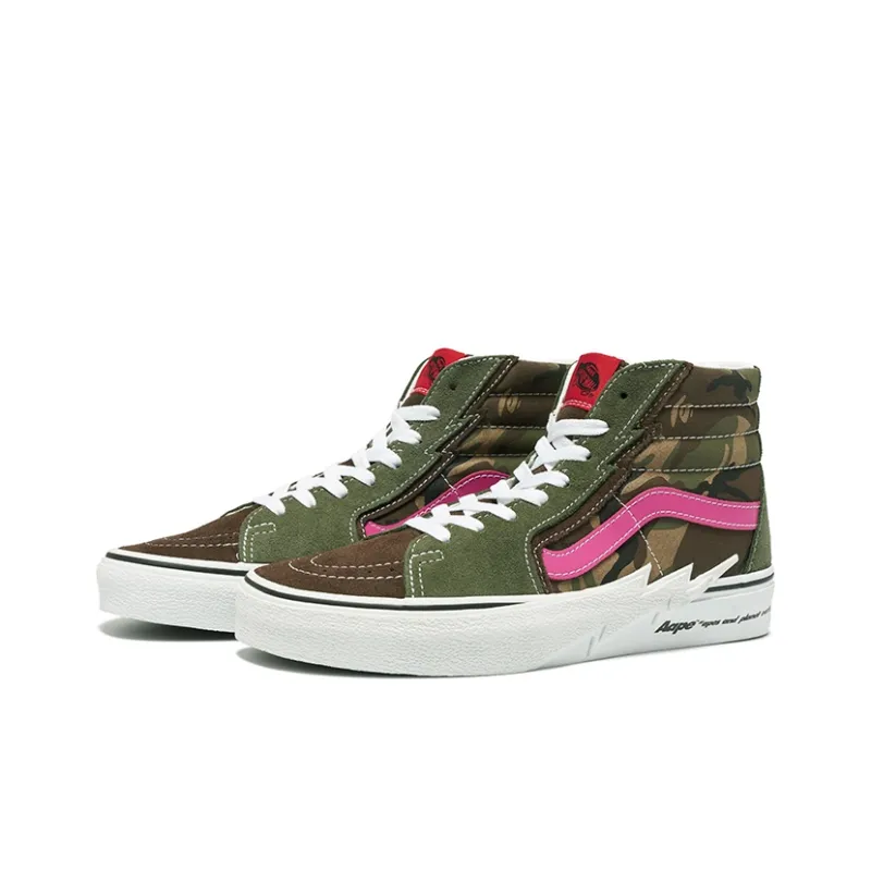 Vans x Aape Wear-Resistant High-Top Skateboard Shoes Men's-1