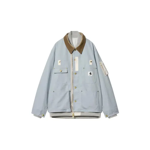 Carhartt Wip Sacai X Carhartt WIP FW23 Co-branded Series Jackets Unisex Sky Blue