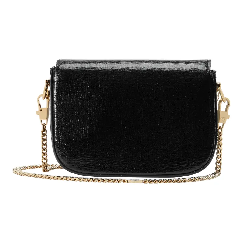 GUCCI Horsebit 1955 Leather Shoulder Bag, Crossbody Bag Mini Women's Black-3