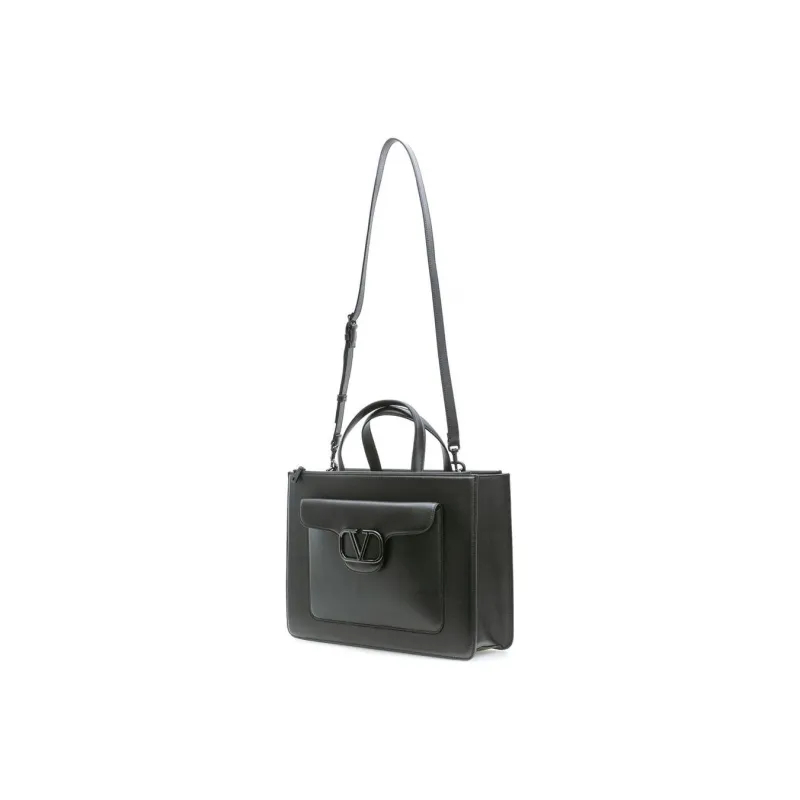 Valentino Leather Laptop Bag Regular Men's Black-2