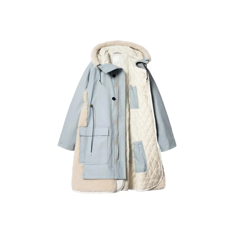 Sacai X Carhartt Wip Women's Canvas Siberian Parka Light Blue-5